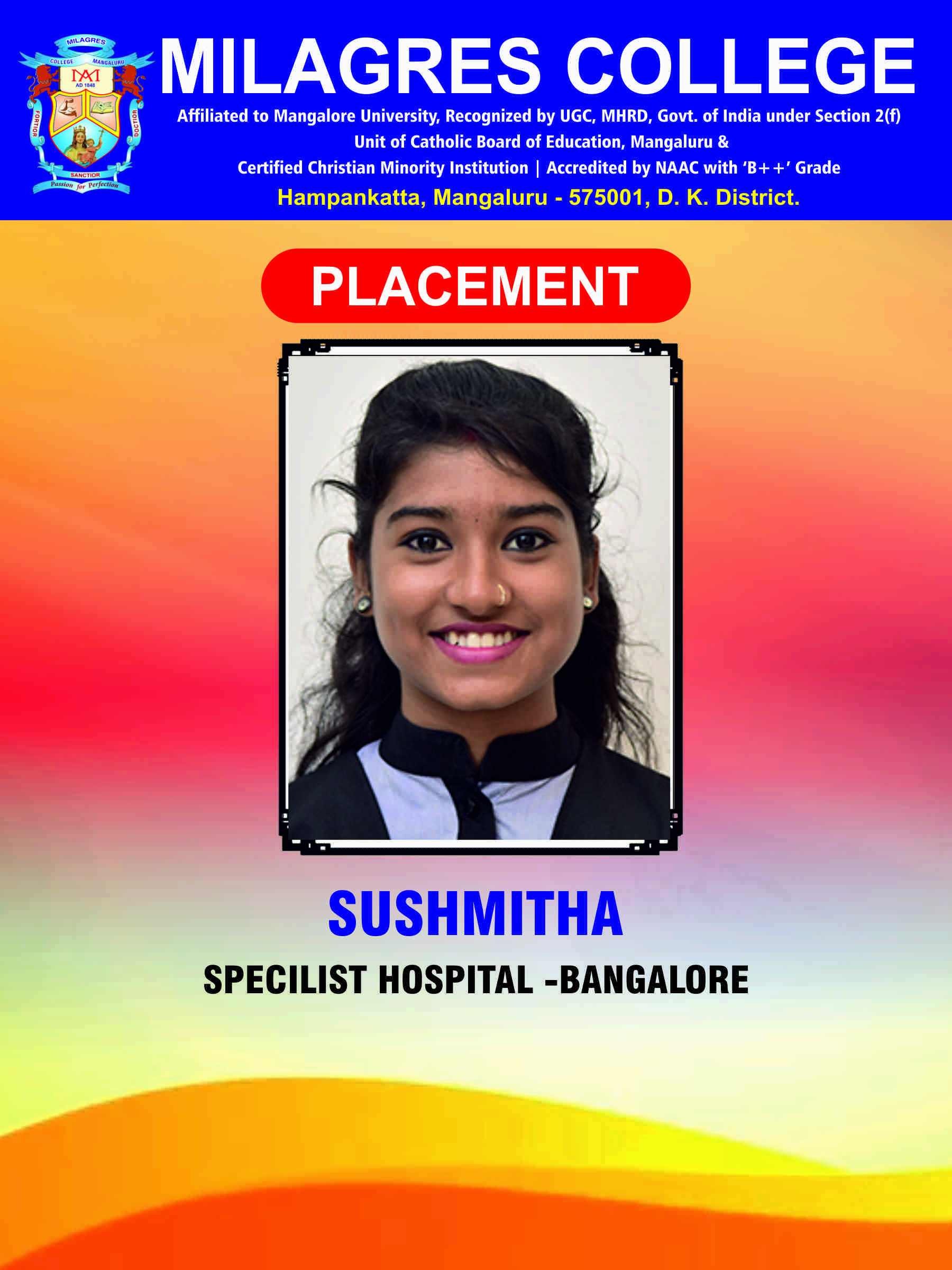 Successfully placed student